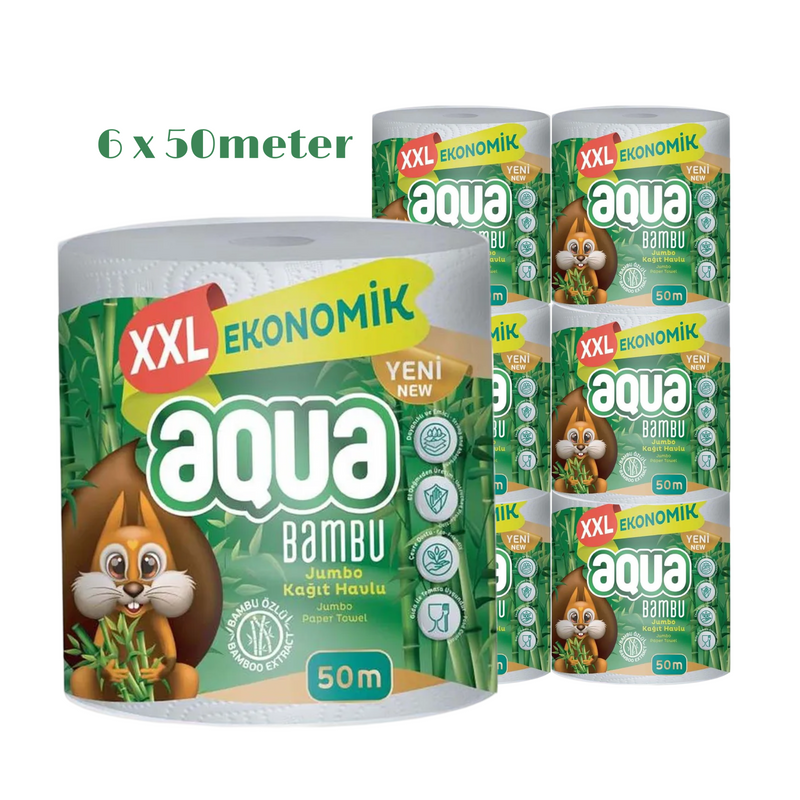 Aqua 6x Bamboo Jumbo Køkkenrulle