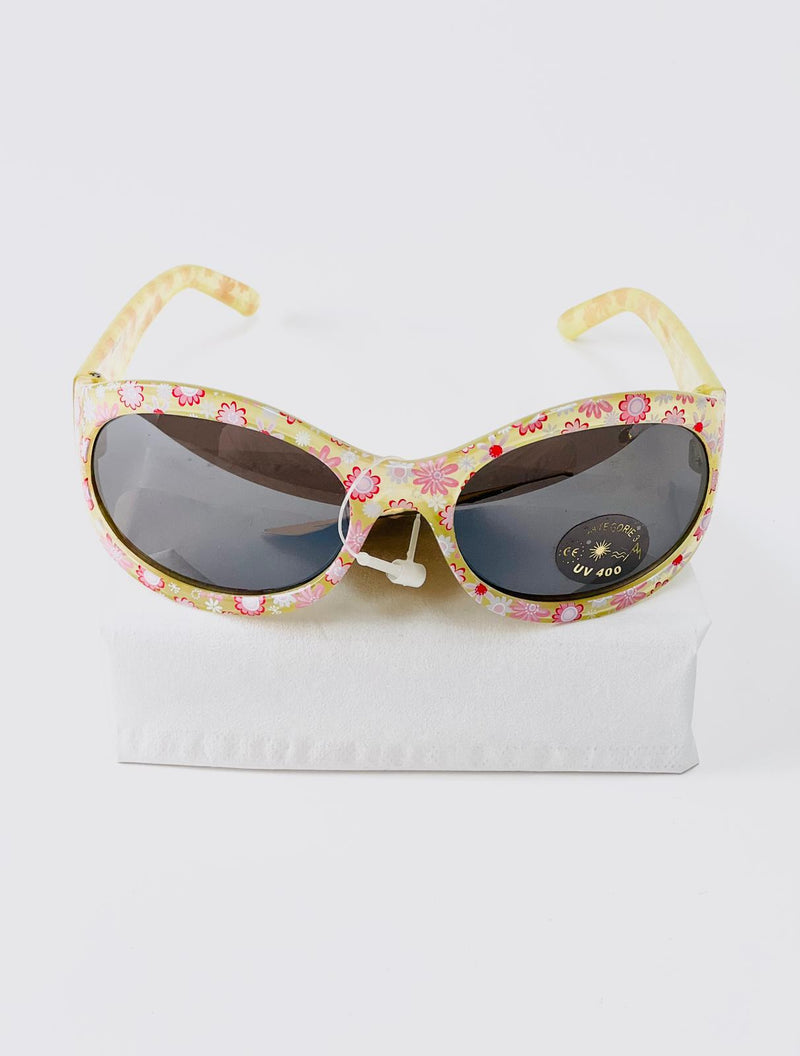 Children's sunglasses UV - clear yellow with flowers