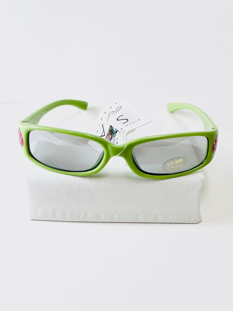 Children's sunglasses UV - light green with ladybug