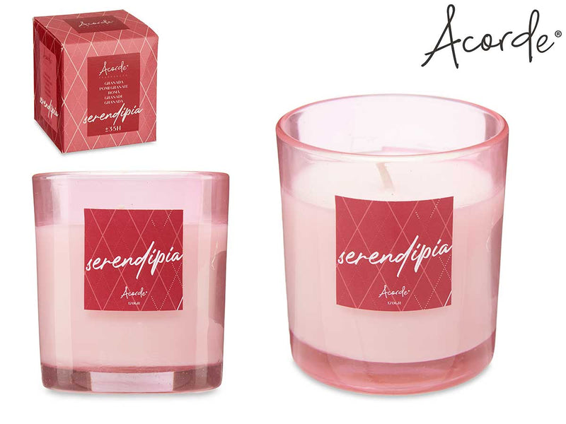 Acorde - Meraki 120gr scented candle in glass pomegranate in gift box 35 hours