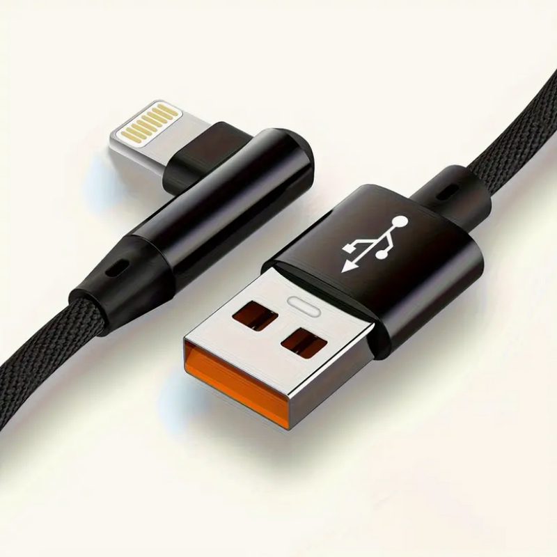 Marvo - opladekabel 90º USB A Lightning Iphone 1meter 3A MARVO.