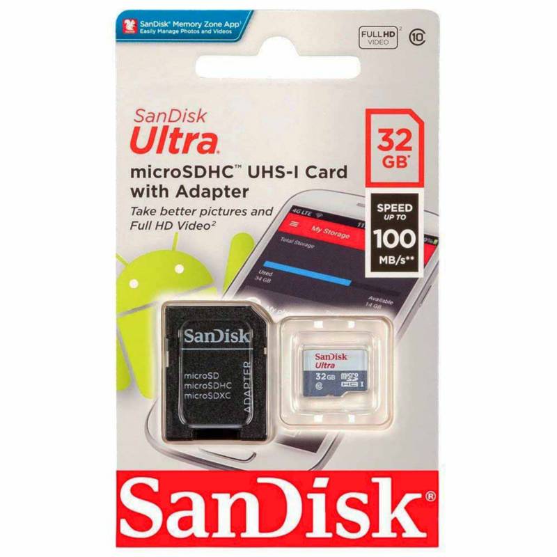 SANDISK ULTRA - Memory card, microSD, 32GB, 100MB/s