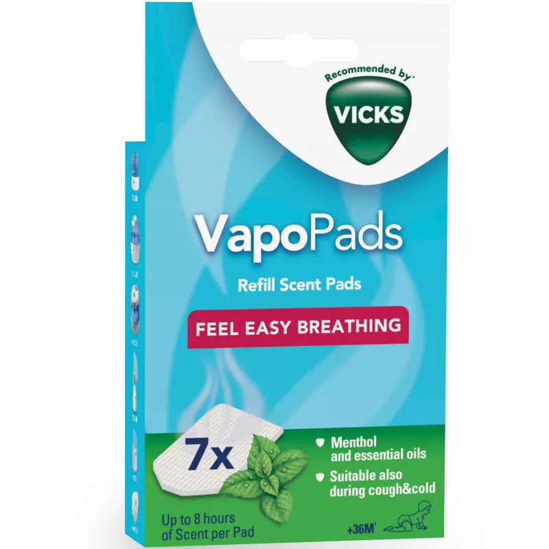 Vicks, VapoPads, classic menthol, 7 fragrance pads