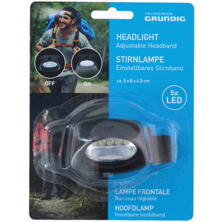 Grundig - head lamp adjustable with 5 LED lights
