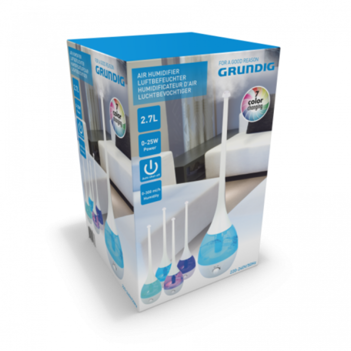 Grundig - Aroma spreder 2,7liter med led lys og automatisk timer +60cm