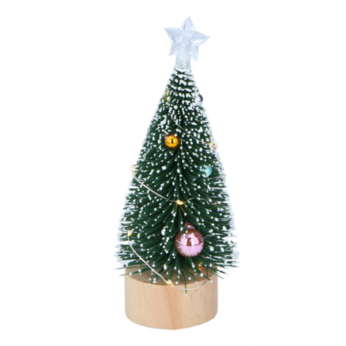 Christmas Gifts - 22cm Christmas tree on a wooden stand with 10 led lights