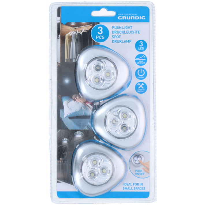 Grundig - 3pcs Light Inserts With Double Adhesive - 3 LED Spots Each