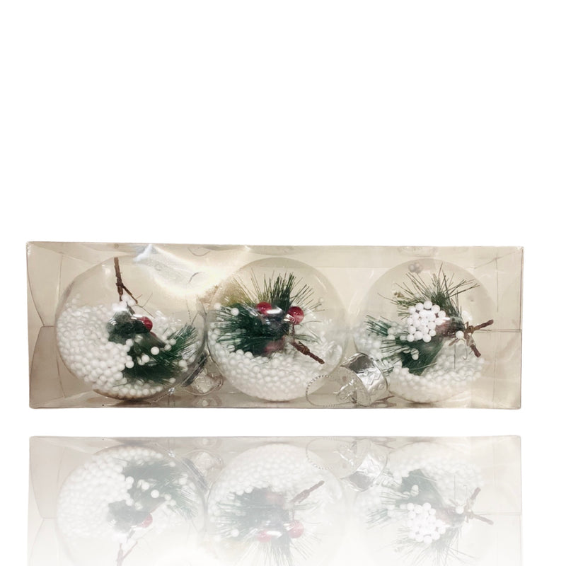 Krist 3pcs Christmas balls 7.5cm - Transparent