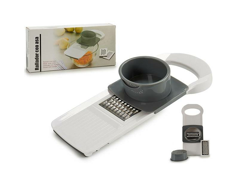 Multifunction grater plastic white grey