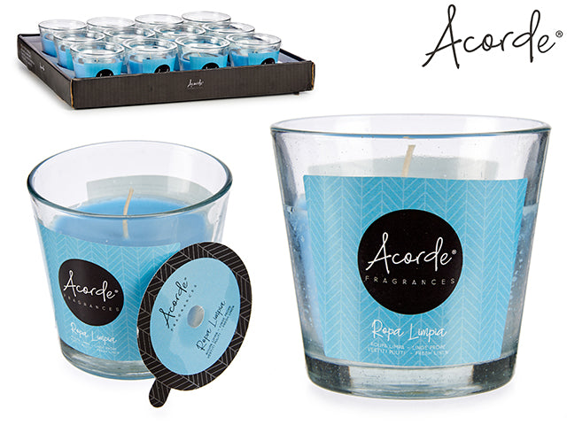 Acorde - 28 timer duftlys i glas med frisk tekstil aroma 