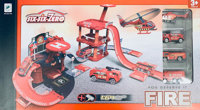 SixsixZero - Fire station play set with several parts