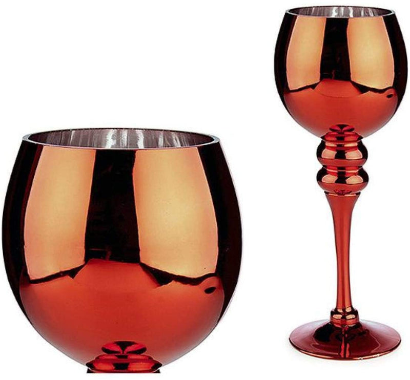 Giftdecor - Glas lysholder rød glans 30cm