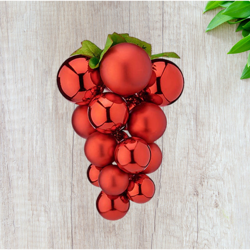 Ball decoration - Grape With Leaves 24x18cm - Red