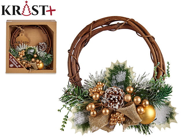 Krist - Christmas Wreath With Gold Details 32cm