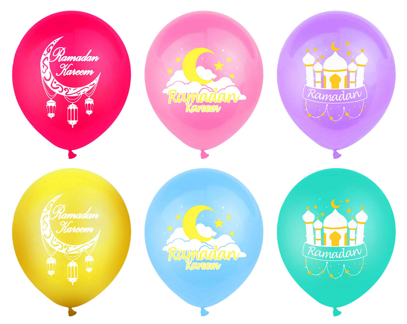 12 Balloons Mixed Colors With Writing