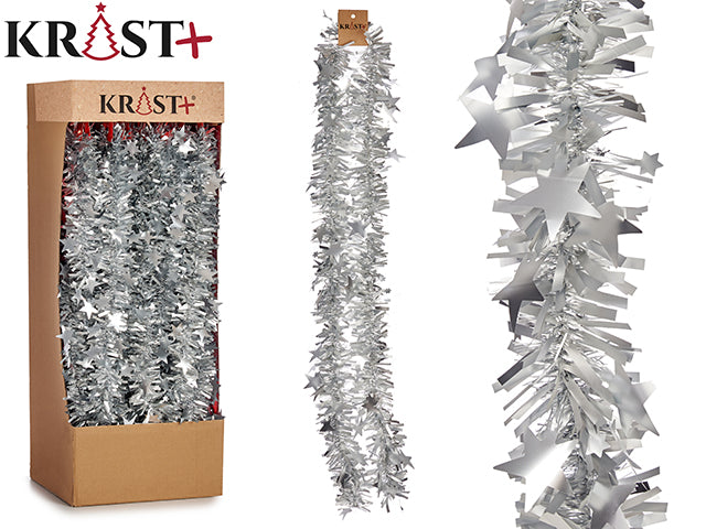 Krist - Garland 200x9cm - Metallic Silver Color With Figures
