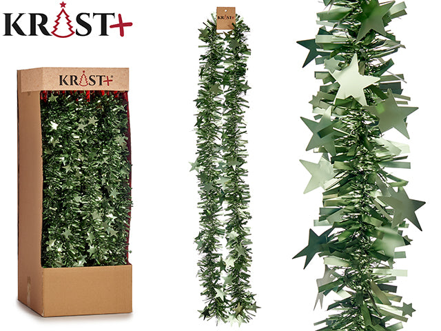 Krist - Garland 200x9cm - Metallic Olive Oil Color With Stars