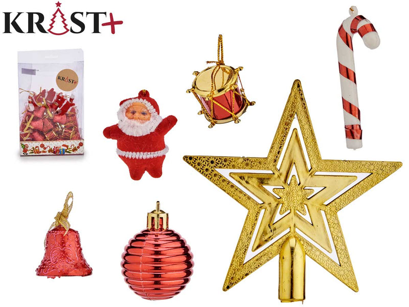 Krist - Set For Christmas Tree Decoration - Red &amp; Gold