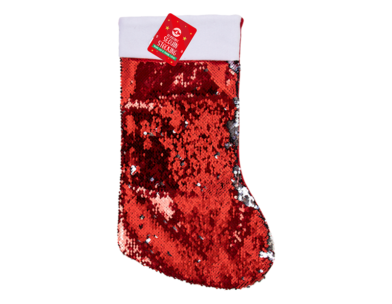 North Pole - Christmas paillette stocking 39cm