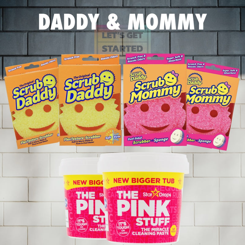 Scrubdaddy & Mommy Teamwork Set With 2Pc 850Gr - The Pink Stuff Paste